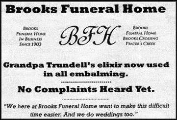 Brooks Funeral Home Ad